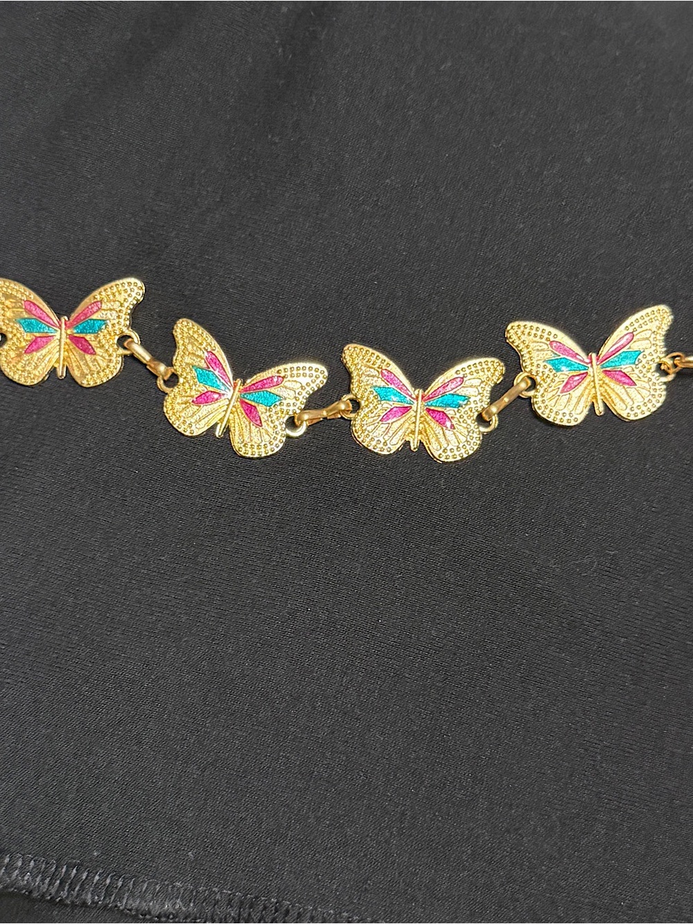 Gold Butterfly Link Bracelet with